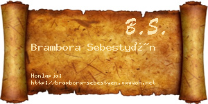 Brambora Sebestyén névjegykártya